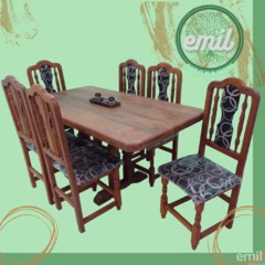 Juego de comedor con 6 sillas "TAMARA" Tapizadas. - comprar online