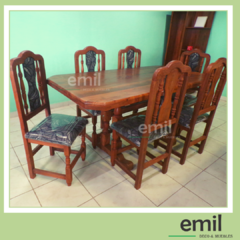 Juego de comedor con 6 sillas "TAMARA" Tapizadas. - INNOVA Muebles