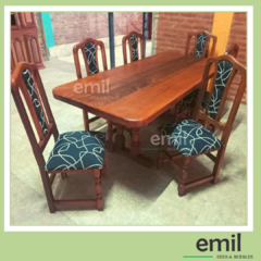 Juego de comedor con 6 sillas "TAMARA" Tapizadas. - INNOVA Muebles