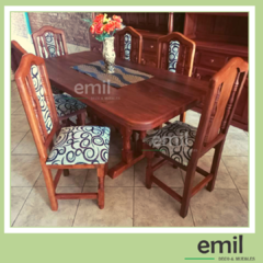 Juego de comedor con 6 sillas "TAMARA" Tapizadas.