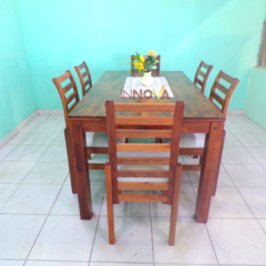 Mesa de algarrobo 1,60x0,90m. con 6 Sillas "Lucía". Mesa y Sillas de comedor en internet