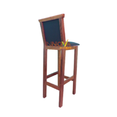 Taburete, Banqueta de madera. Tapizada. Algarrobo. Modelo "DANISSA" - INNOVA Muebles