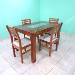 Mesa Pradera de 1.40 x 0.80 m. con 4 Sillas modelo Giuliana
