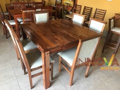 Mesa Alistonada 1,20x1,20m con 6 Sillas Danissa. - INNOVA Muebles
