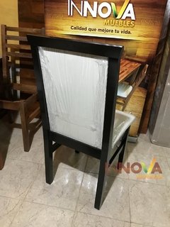 Mesa Alistonada 1,60x0,90m. con 6 Sillas Danissa. Lustradas en WENGUE. - INNOVA Muebles