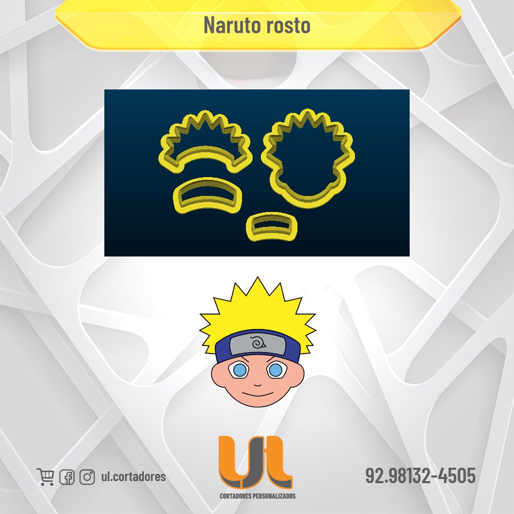 Cod1022 Naruto rosto - Comprar em UL Cortadores
