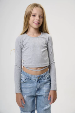 TOP CON TIRAS GRIS