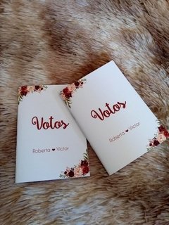 Caderninho de Votos com flores marsala e rosa - comprar online