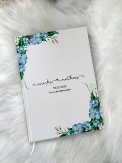 Livro de Mensagens Flores azuis - comprar online