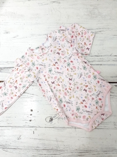 Body floreado rosa