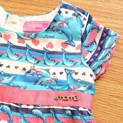 Plissado Golfinhos Fofo Vestido Infantil para Menina - comprar online