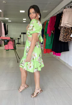 Vestido Isadora Floral Verde - comprar online