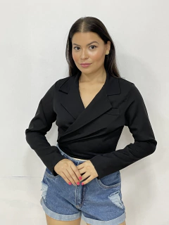 Cropped Elisa Alfaiataria Cor: Preto (P/M) - comprar online