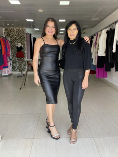 Vestido Isabella Couro Sintético Preto - Avexada Boutique