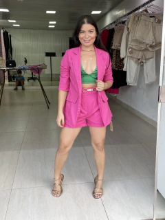 Conjunto Short + Blazer Valentina Cor: Rosa Ciclete