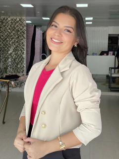 Blazer Cropped Cor: Bege