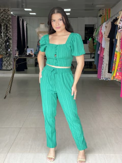 Conjunto Emanuely Calça + Cropped Verde