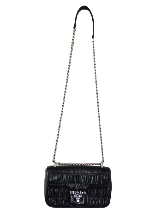 prada nappa gaufre leather chain flap bolsa