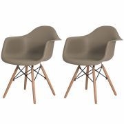 Cadeira Charles Eames Eiffel com Braços - Cor Cinza Escuro - Cinza