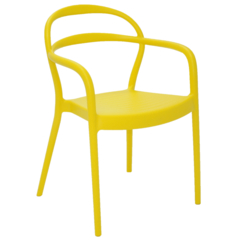 Cadeira Tramontina Sissi Summa com Encosto Vazado em Polipropileno e Fibra de Vidro Amarelo com Braços - comprar online