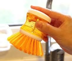 CEPILLO LAVAPLATOS COCINA CON DISPENSER RECARGABLE