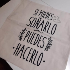 ALMOHADÓN DE LIENZO CRUDO 45x45 - FUNDA DESMONTABLE - Obseqyarte