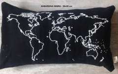 ALMOHADÓN DE GABARDINA NEGRA 50x30 - FUNDA DESMONTABLE