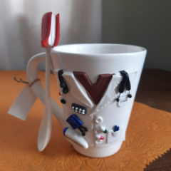 TAZA DE PORCELANA ARTESANAL - HECHA A MANO - Obseqyarte