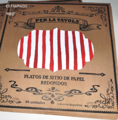 PLATO DE SITIO DE PAPEL - 24 UNIDADES - Obseqyarte