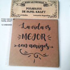 POSA VASOS DE PAPEL KRAFT - 12 UNIDADES - Obseqyarte