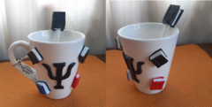 TAZA DE PORCELANA ARTESANAL - HECHA A MANO - Obseqyarte