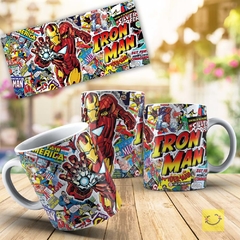 Caneca Personalizada Comics Homem de Ferro | Heróis Marvel