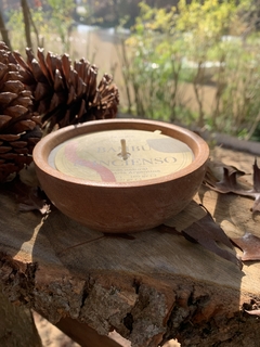 Vela cuenco de madera 8cm - comprar online