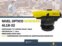 Combo Nivel Optico Wiseman AL-18 32X con Tripode y Regla de 5m - comprar online