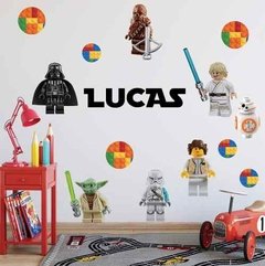 Vinilo Personajes Lego Starwars Con Tu Nombre! - comprar online