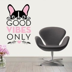 Vinilo Decorativo Bulldog Con Frase 01 - Mister Vinilikus