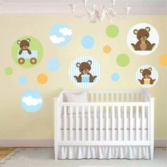 Kit De Vinilo Decorativo Autoadhesivo Ositos Celeste en internet