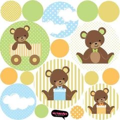 Kit De Vinilo Decorativo Autoadhesivo Ositos Celeste - tienda online