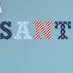 Vinilo Decorativo Letras De 24 Cm Estilo Náutico Marinero - tienda online
