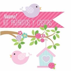 Vinilo Decorativo Ramas Pajaritos Casita Lila Pastel - Mister Vinilikus