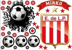 Vinilo Pelotazo + Escudo Fútbol Edlp Con Tu Nombre