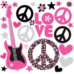 Vinilo Autoadhesivo Hippie Rock Love Peace - Mister Vinilikus