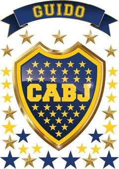 Vinilo Escudo Boca Con Tu Nombre Personalizado 50 X 70 - tienda online