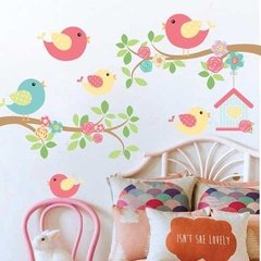 Kit De Vinilo Ramas Pajaritos Casita Coral
