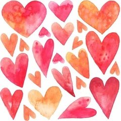 Vinilo Decorativo Corazones Acuarelados - comprar online