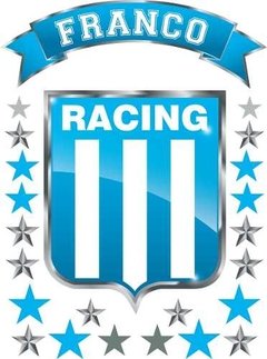 Vinilo Escudo Racing Con Tu Nombre Personalizado 50x70