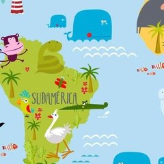 Vinilo Decorativo Autoadhesivo Infantil Mapamundi - tienda online
