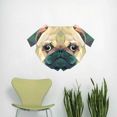 Vinilo Animales Geométricos Pug 50x70
