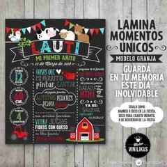 Lámina Imprimible Pizarra Granja Animalitos Personalizada en internet
