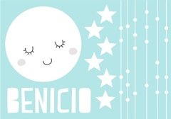 Vinilo Decorativo Kit Luna Con Estrellas Y Nombre - Mister Vinilikus